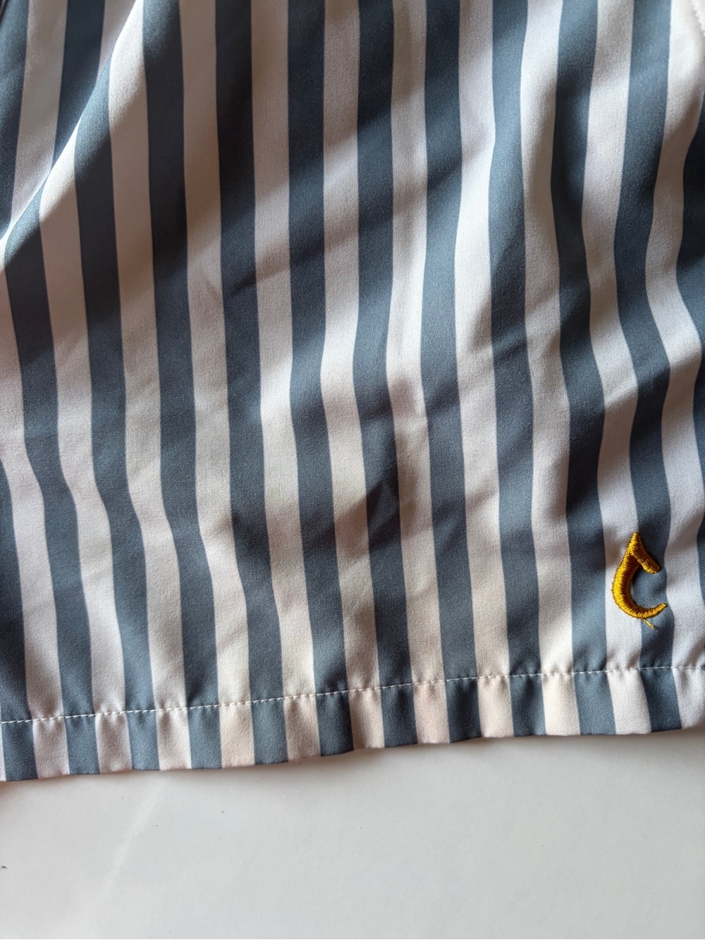 Thrst swim trunks white blue striped shorts mesh lining men’s size large *flaw - Picture 3 of 7